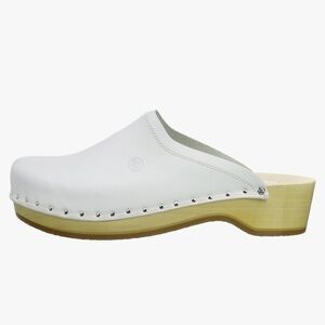 BERKEMANN Soft White Calfskin Clogs